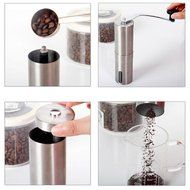 [Lighting Deal Today] 3-Queen Adjustable Ceramic Burr Manual Coffee Grinder Mill, Silver N4
