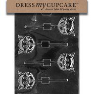Dress My Cupcake Chocolate Candy Mold, Cat Head Lollipop, Halloween