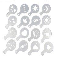 Teanfa Coffee Stencil Cappuccino Barista Plastic Decorating Food Pastry Stencil Coffee Barista Stencils Template... N3