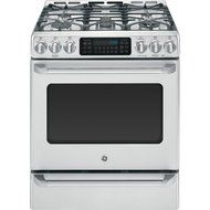 GE C2S985SETSS Cafe 30" Stainless Steel Dual Fuel Sealed Burner Range - Convection