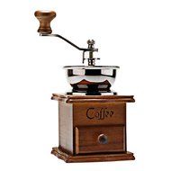 Vintage Mini Manual Coffeemaker Mill Wood Stand Metal Bowl Antique Hand Coffee Bean Grinder, Small,with Coffee... N5