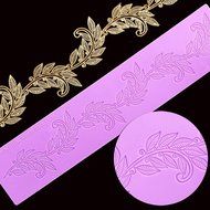 Silicone Lace, KOOTIPS Leaf Vines Scrolls Lace Cake Decorating Mold Decorating Tools Embossing Cake Fondant Mold...