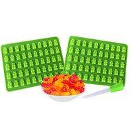 Premium Gummy Bear Mold - 2 PACK - BONUS DROPPER - 100 Bears on Trays + RECIPE PDF - Silicone Molds 100% Food... N9