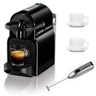 Nespresso C 40 Inissia Espresso Maker (Black) with Two 3 oz Ceramic Tiara Espresso Cups and Saucers and Knox Handheld... N2