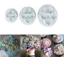Ninewell 3pcs Hydrangea Laurustinus Flower Fondant Cookie Cake Decorating Sugarcraft Plunger Cutters DIY Mold N11