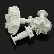 3pcs Snowflake Plunger Cutter Mold Sugarcraft Fondant Cake Decorating DIY Tool N2