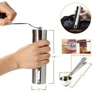 Swift Coffee Grinder | Premium Portable Stainless Steel Manual Coffee Grinder Mill with Adjustable Ceramic Burr... N6