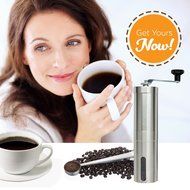 Swift Coffee Grinder | Premium Portable Stainless Steel Manual Coffee Grinder Mill with Adjustable Ceramic Burr... N7