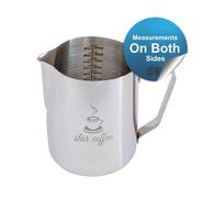 Star Coffee 12, 20 or 32oz Premium Stainless Steel Frothing Pitcher with Measurement Scales on Both Sides for... N7