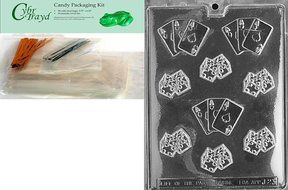 Cybrtrayd J023 Dice with Aces Chocolate Candy Mold with Exclusive Cybrtrayd Copyrighted Chocolate Molding Instructions N4