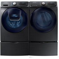 Bundle: Black Stainless Steel Samsung 5 Cu Ft Front Load Washer with Add Wash and 7.5 Cu Ft GAS Dryer Laundry... N6