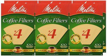 Melitta Cone Coffee Filters, Natural Brown, No. 4, 100-Count Filters (Pack of 6) N13