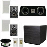 Theater Solutions 5.1 Home Theater 6.5" Speaker Set with Center, 15" Powered Sub and More TS65WC51SET8