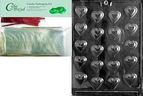 Cybrtrayd V001 Bite Size Hearts Chocolate Candy Mold with Exclusive Cybrtrayd Copyrighted Chocolate Molding Instructions