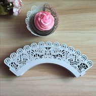 MOST ELEGANT CUPCAKE WRAPPERS 100 pcs Filigree (White) - US Stock = fast delivery! Paper Cups Little Vine Lace... N4