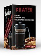 Bruntmor KRATER French Press W/ Heat Resistant Glass Carafe &amp; Stainless Steel Double Screen Plunger Perfect Coffee... N20