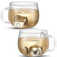 Accmor Tea Infuser - Stainless Steel Loose Leaf Tea Strainer with Chain and Drip Trays - Tea Filters for Rooibos... N9
