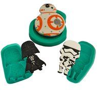 Efivs Arts 3pcs Star Wars Shape Silicone Molds Cake Decorating Candy Molds Fondant Sugar DIY Moulds N2