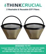 2 Cuisinart Washable &amp; Reusable GTF Gold Tone Coffee Filters, Fits Cuisinart Models DDC-2600, DCC-2700, DCC-1100...