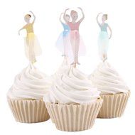 BETOP&reg; Set of 24 Pieces Cute Ballet Dancer Girls Fairy Peri Dessert Muffin Cupcake Toppers for Picnic Wedding... N4