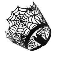 Vivian Black Spiderweb Laser Cut Cupcake Wrappers Wraps Liners Halloween Cake Decoration Pack of 24pcs N3