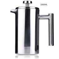 Large Capacity Stainless Steel Insulated Press Coffee Tea Maker with Filter Double Wall800ML N3