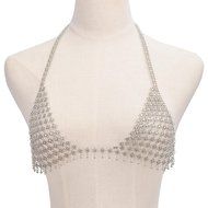 Underwear, PHOTNO Retro Fashion Silver Bra Body Pendant Necklace Chain Bikini Chain N4