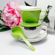 New 1-2 Cup Follicular Coffee dripper Latte Expresso Plastic Filter Espresso maker, Red, Yellow, Green (Green) N3