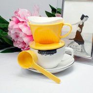 New 1-2 Cup Follicular Coffee dripper Latte Expresso Plastic Filter Espresso maker, Red, Yellow, Green (Green) N7