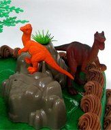Prehistoric T-Rex DINOSAUR 12 Piece Birthday CAKE Topper Set Featuring a T-Rex and 4 Random Dinosaur Figures,... N2