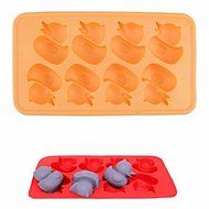 Y&amp;XL&amp;H Silicone Cartoon Duck Shape Ice Mould Ice Cubes Tray Pudding Jelly Mold (Random Color) N2