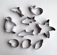 Yunko 9pcs Marine Animal Stainless Steel Cookie Cutter Fondant Cutter Set Cup Cake Decorating Tools Fish Shark...