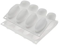 Silikomart White Nonstick Rounded Oval - 16 Cavities N3