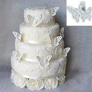 Sealike 2 Pcs Butterfly Cake Mold Sugarcraft Fondant Cookie Plunger Cutters Decorating Kit with Stylus N4