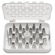 Ateco 55-Piece Stainless Steel Decorating Tube Set with Hinged Storage Box N3