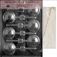 SOCCER BALL LOLLY Sports Chocolate Candy Mold With &copy; Molding Instruction + 25 Lollipop Sticks