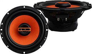 Catchnew&reg; 1 Pair Of 4 Inch Black Red Coaxial Car Speakers Common To All Vehicles Orangered