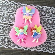 Sher Three Girl with Wing Baking Fondant Cake Mold,L7.4cmW6.7mH1cm N2