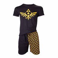 NINTENDO Men&#039;s Legend Of Zelda Shortama Nightwear Set Medium Black Yellow