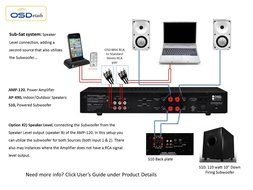 OSD Audio S-10 10-inch High Powered Home Theatre 120-Watt Subwoofer, Black N4