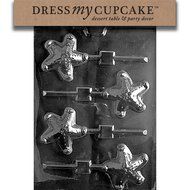 Dress My Cupcake DMCN040 Chocolate Candy Mold, Starfish Lollipop, Nautical