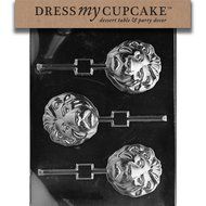 Dress My Cupcake DMCA107 Chocolate Candy Mold, Lion Lollipop