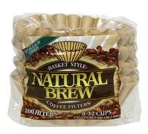 Brew Rite 8-12 Cup Coffee Filters, Natural Brown Paper 400count