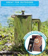 Stainless Steel French Press Coffee Maker by Cozyna, 34oz | 8 Cup | 1 Liter, Dove N7