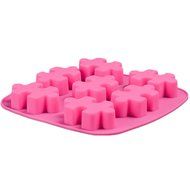 M&amp;F Christmas Silicone 7 Hole Puzzles Shape Cookies Cake Chocolate Jelly Bakeware(Pink) N2