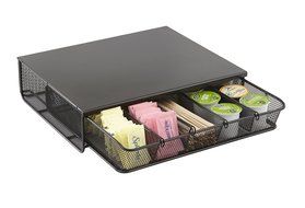 Safco Products 3274BL Onyx Mesh Hospitality Organizer, 1 Drawer, Black N3