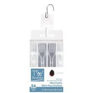 Creative Converting 24 Count Plastic Forks, Mini, Clear