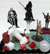STAR WARS 22 Piece Birthday Cake Topper Featuring 6 Star Wars Figures and Decorative Themed Accessories N2