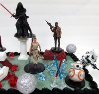 STAR WARS 22 Piece Birthday Cake Topper Featuring 6 Star Wars Figures and Decorative Themed Accessories N3