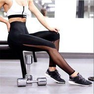 FAPIZI &hearts; Women Pants &hearts; Women Fitness Leggings High Waist Mesh Patchwork Leggings Skinny Push Up Pants (L, black) N4